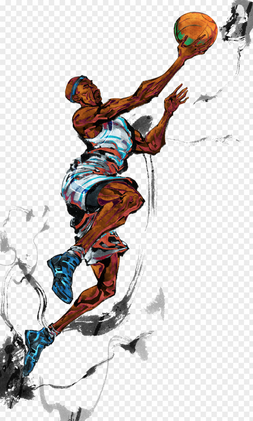 Basketball Player Layup Sport Illustration PNG
