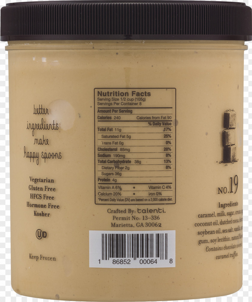 Vanilla Gelato Ingredient Talenti Cream PNG