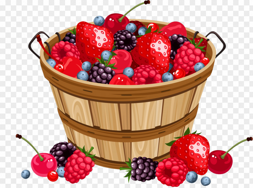 Berries Strawberry Basket Clip Art PNG
