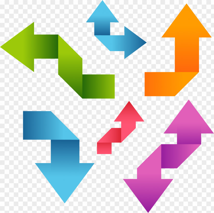 Vector Hand Colored Arrows Paper Euclidean Color Icon PNG
