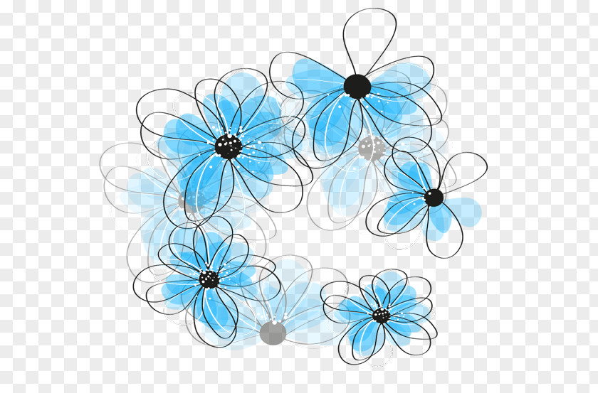 Butterfly Blue Flower PNG