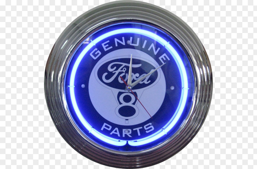 Ford Mustang Motor Company Neon Sign Clock PNG