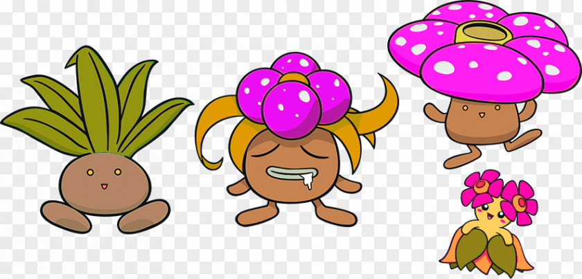 Vileplume Gloom Bellossom Oddish Purrloin PNG