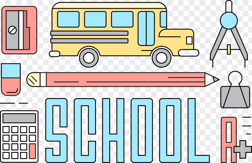 School Supplies Collection Computer Adobe Illustrator Icon PNG