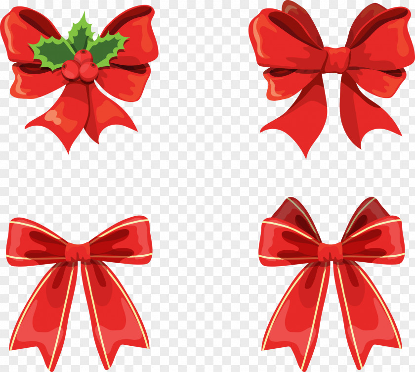 Christmas Red Bow Euclidean Vector Vecteur PNG