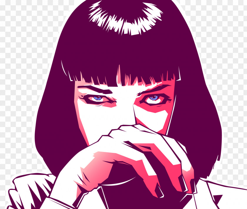 Dope Mia Wallace Pop Art Drawing Poster PNG