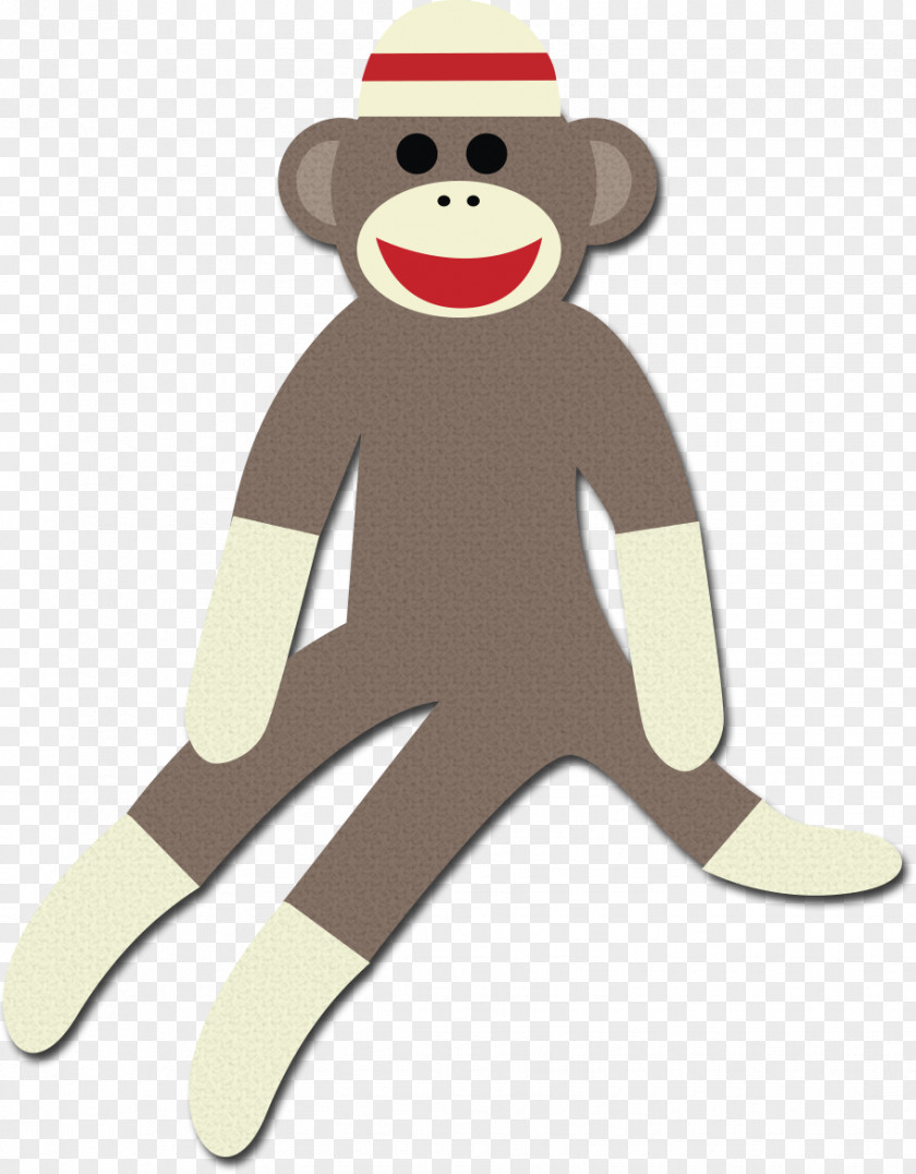 Monkey Clip Sock Art PNG