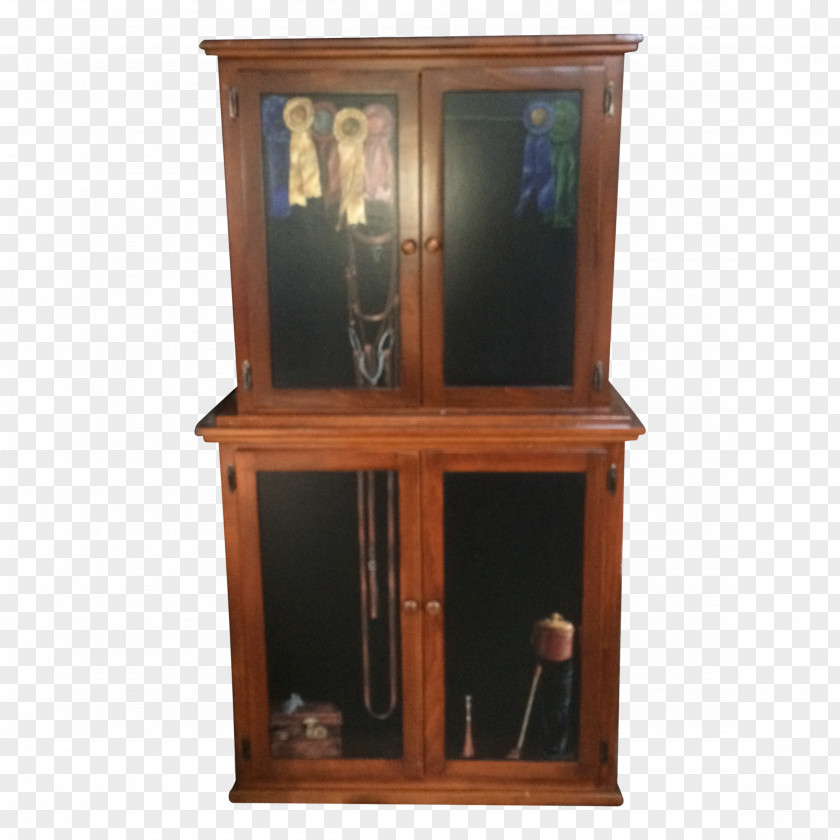Antique Cupboard Wood Stain Display Case PNG
