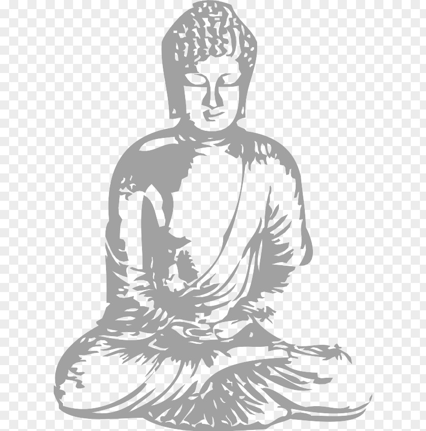 Buddha Drawing Gautama Wall Decal Buddhism Sticker PNG