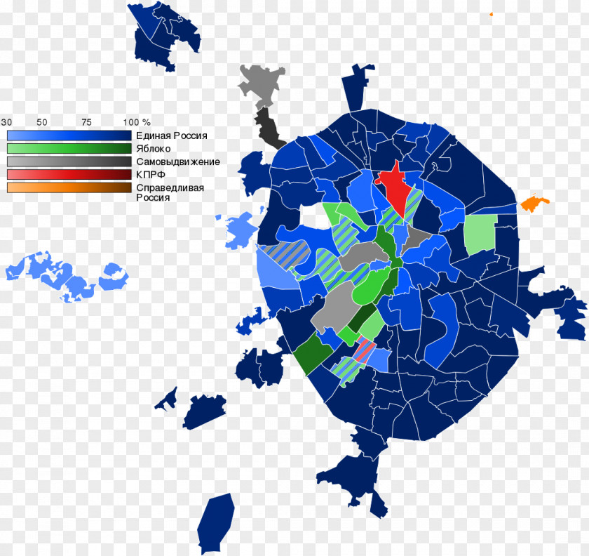 Moscow Mayoral Election, 2013 Municipal Elections, 2017 Map PNG