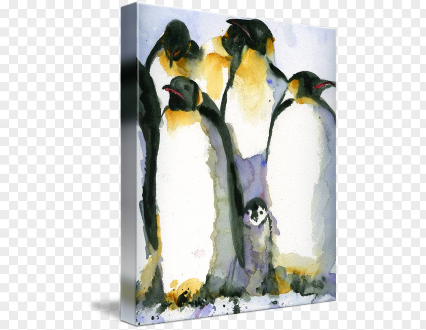Penguin King Watercolor Painting Artist PNG
