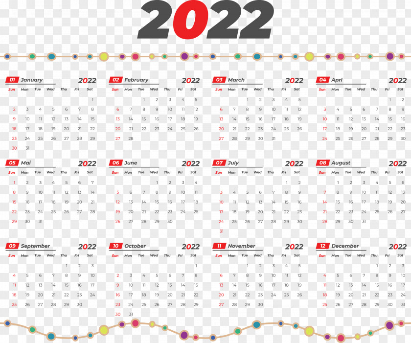 2022 Yeary Calendar 2022 Calendar PNG