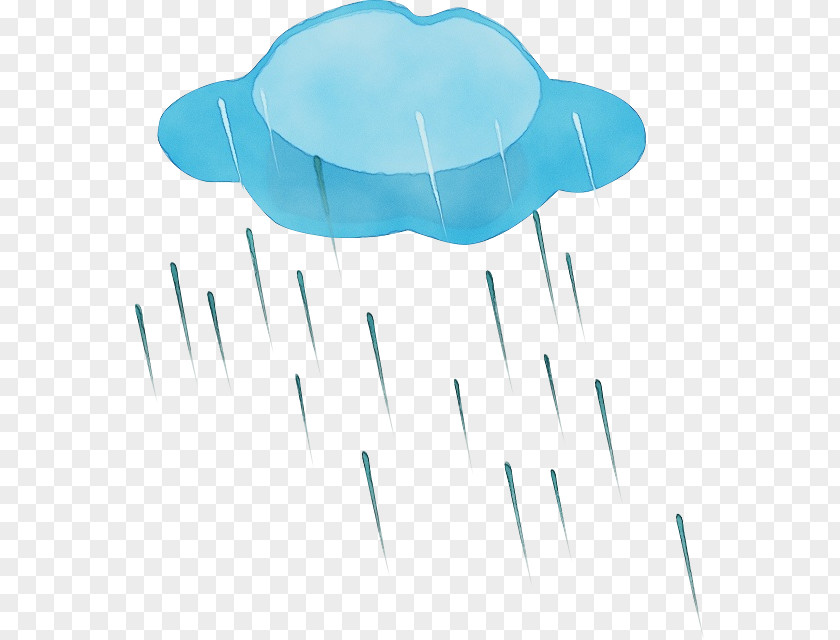 Aqua Blue Rain Cloud PNG