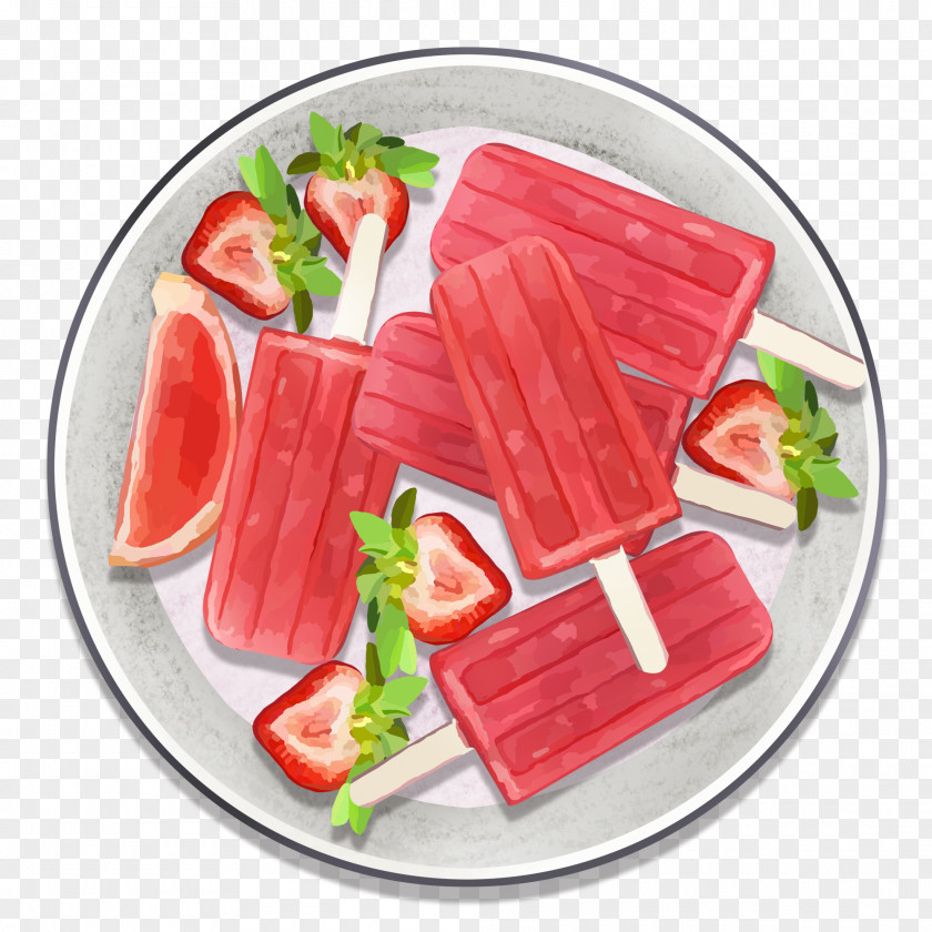 Ice Cream Pops Sundae Strawberry Fruit PNG