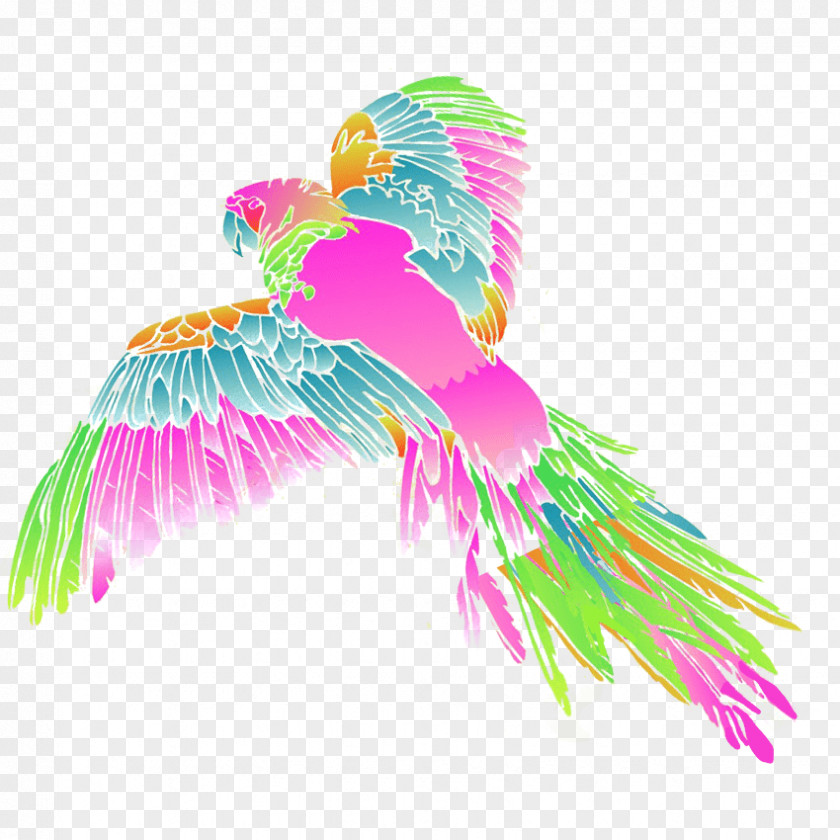 Parrot Feather Paper Wedding Dress PNG
