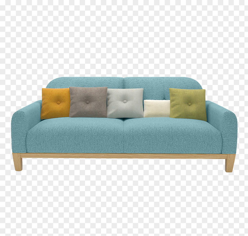 Blue Nordic Wind Sofa Material Bed Couch Northern Europe Table PNG
