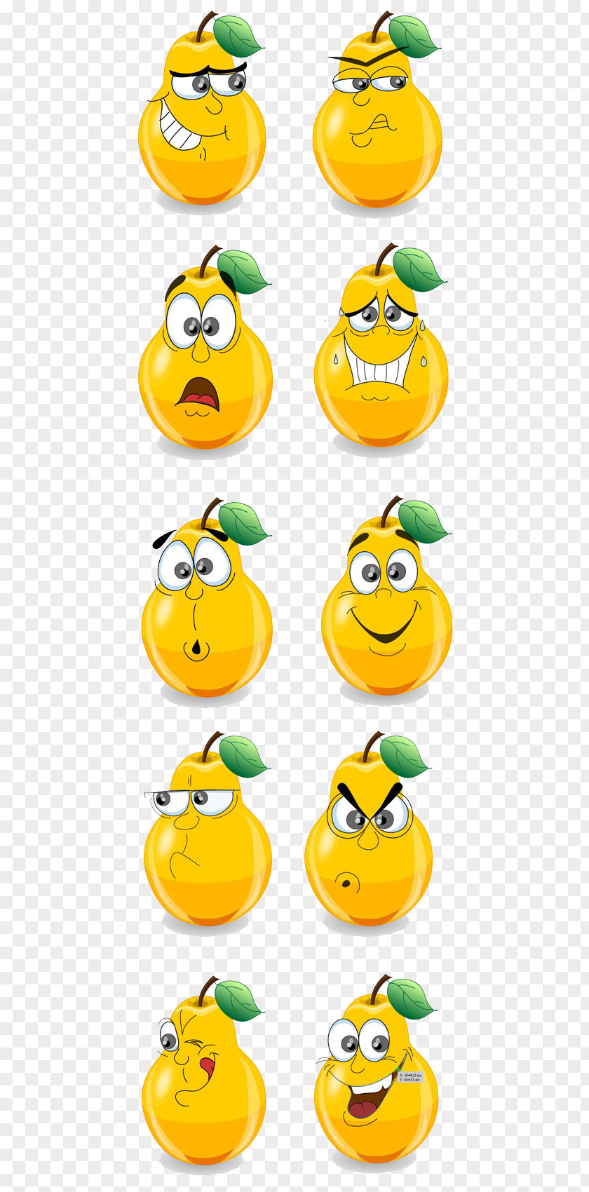 Cartoon Pears Expression Vector Material Pear Facial Drawing PNG