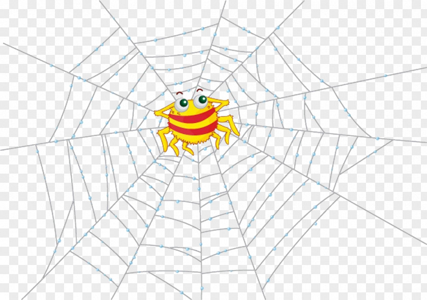 Cartoon Spider Web Illustration PNG