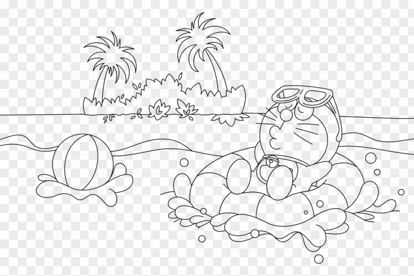 Doraemon The Movie Nobita's Treasure Island Coloring Book Line Art Video Game PNG