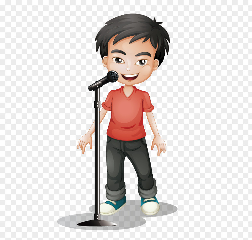 Cartoon Hand-painted Little Boy Singing Royalty-free Stock Photography Clip Art PNG