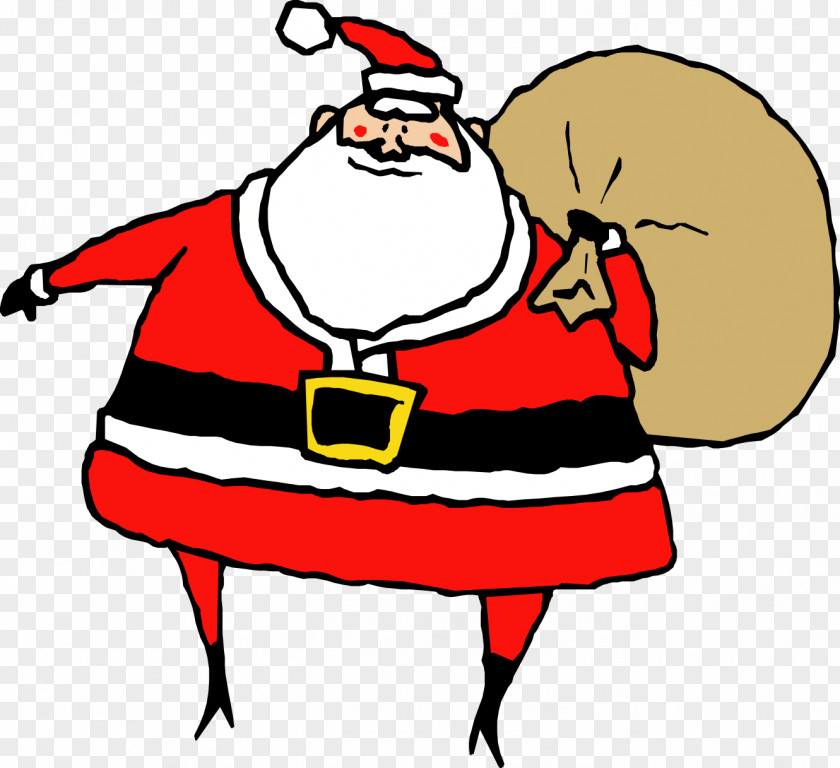 Pleased Cartoon Santa Claus PNG