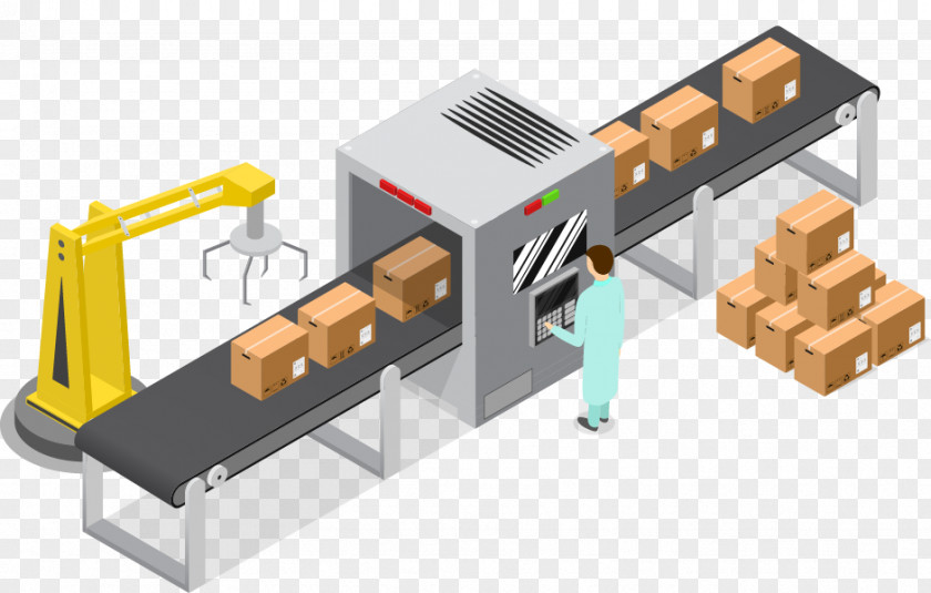 Belt Conveyor System Factory Logistics Packaging And Labeling PNG
