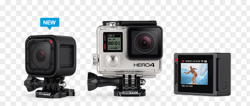 GoPro HERO4 Black Edition Silver HERO+ LCD Camera PNG