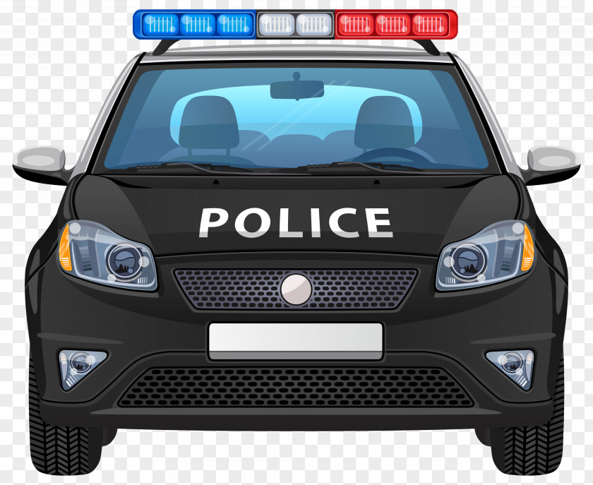 Painted Black Police Car Officer PNG