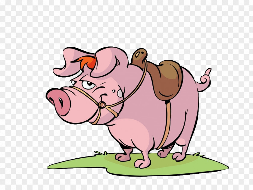 Pig Domestic Horse Chinese Zodiac Cartoon PNG