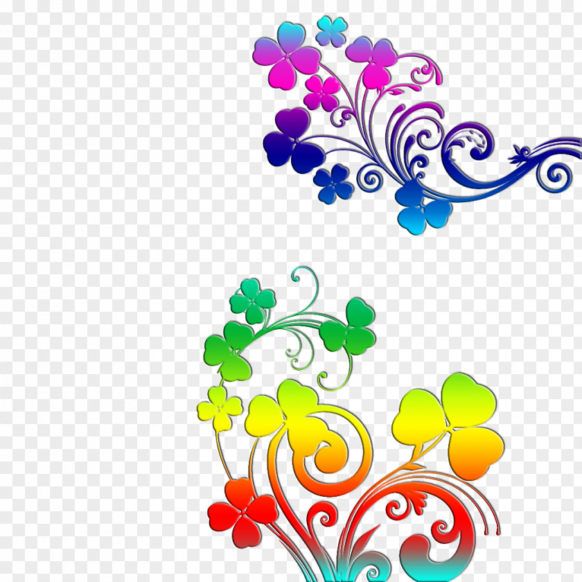 Colorful Clover Plant Clip Art PNG