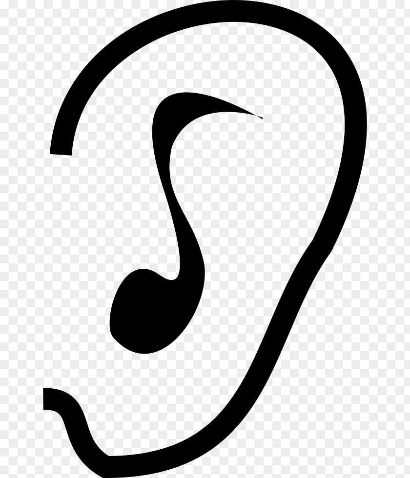 Ears Icon Clip Art Line Black M PNG