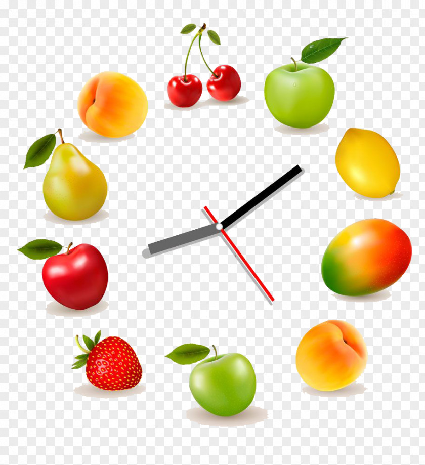Fruit Clock Design Juice Nutrition Facts Label PNG