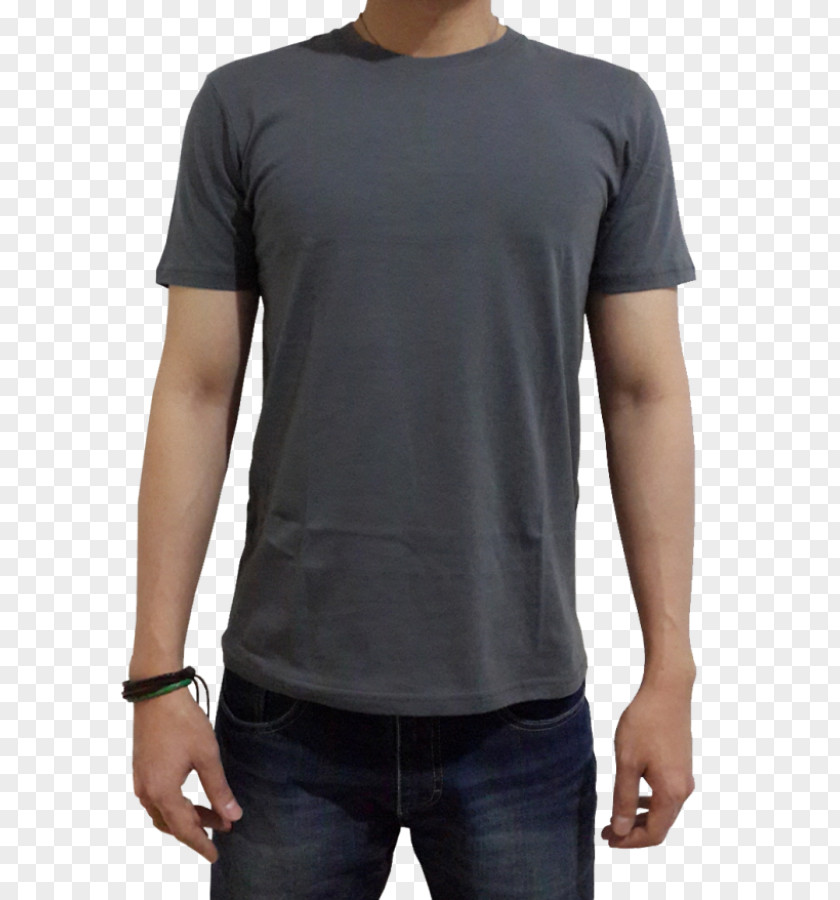 Kaos Polos Long-sleeved T-shirt Raglan Sleeve Polo Shirt Grey PNG