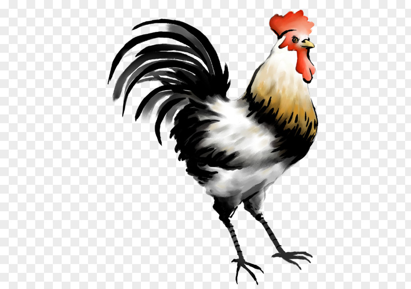 Cock Chicken Rooster Chinese Painting Zodiac PNG