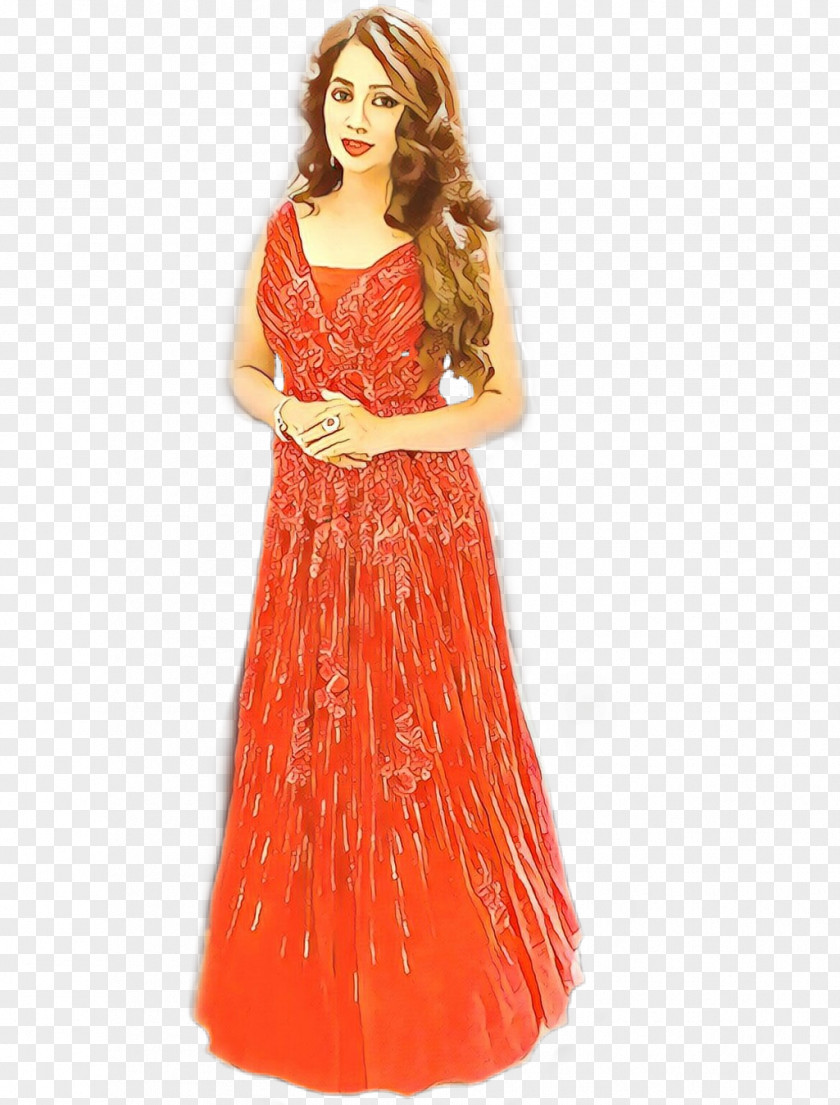 Fashion Model Sleeve Orange Background PNG