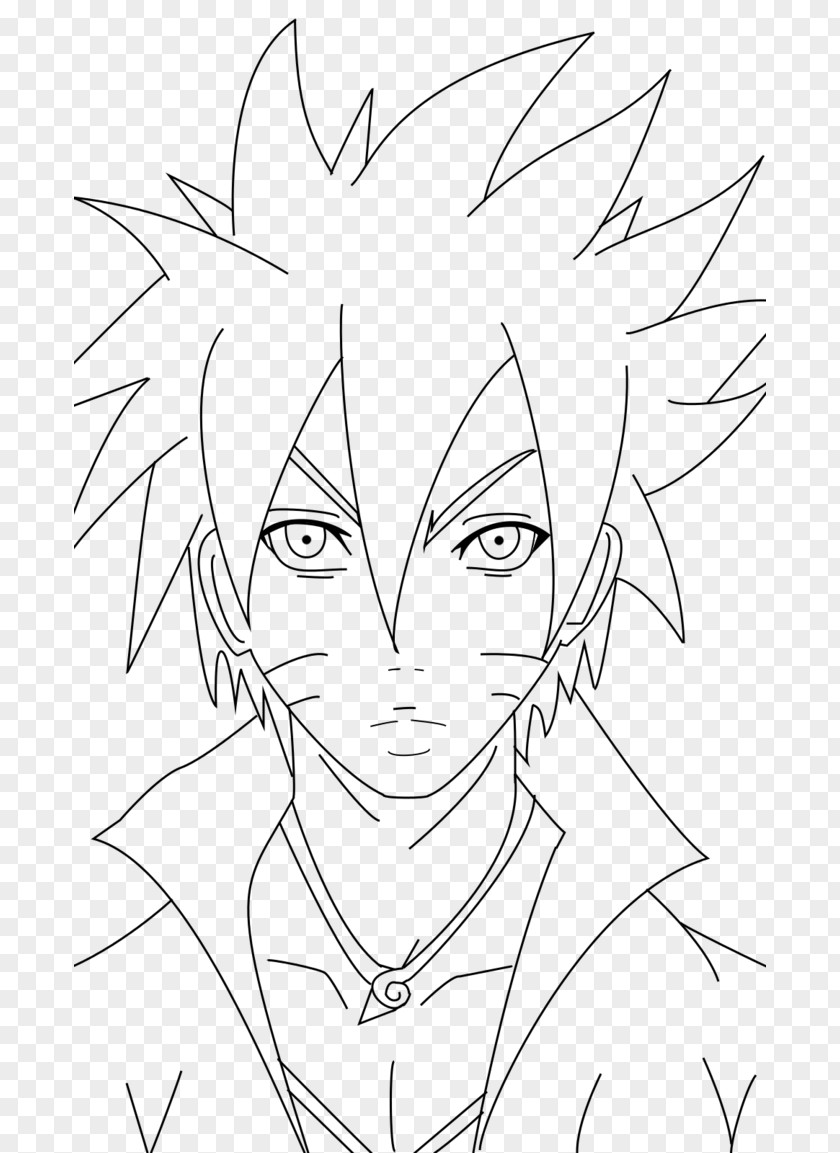 How To Draw Naruto Uzumaki Boruto Line Art Drawing Work Of PNG