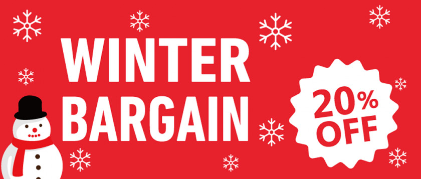 Banner Christmas Eve Winter Sale Bargain Promotion PNG