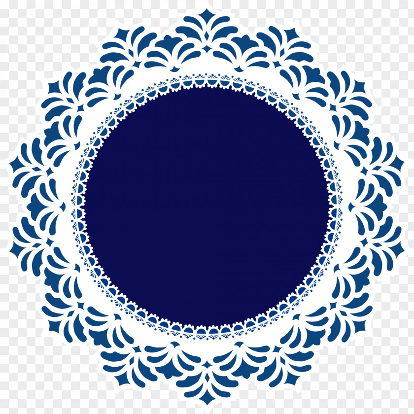 Blue Circle Doily Lace Clip Art PNG