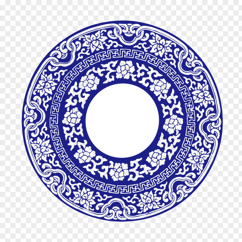 Bluebackground Button Blue And White Pottery Circle Image Disk Porcelain PNG
