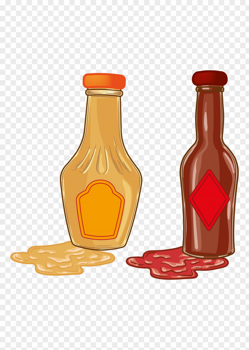 Bottle Ketchup Mustard Sauce Condiment PNG
