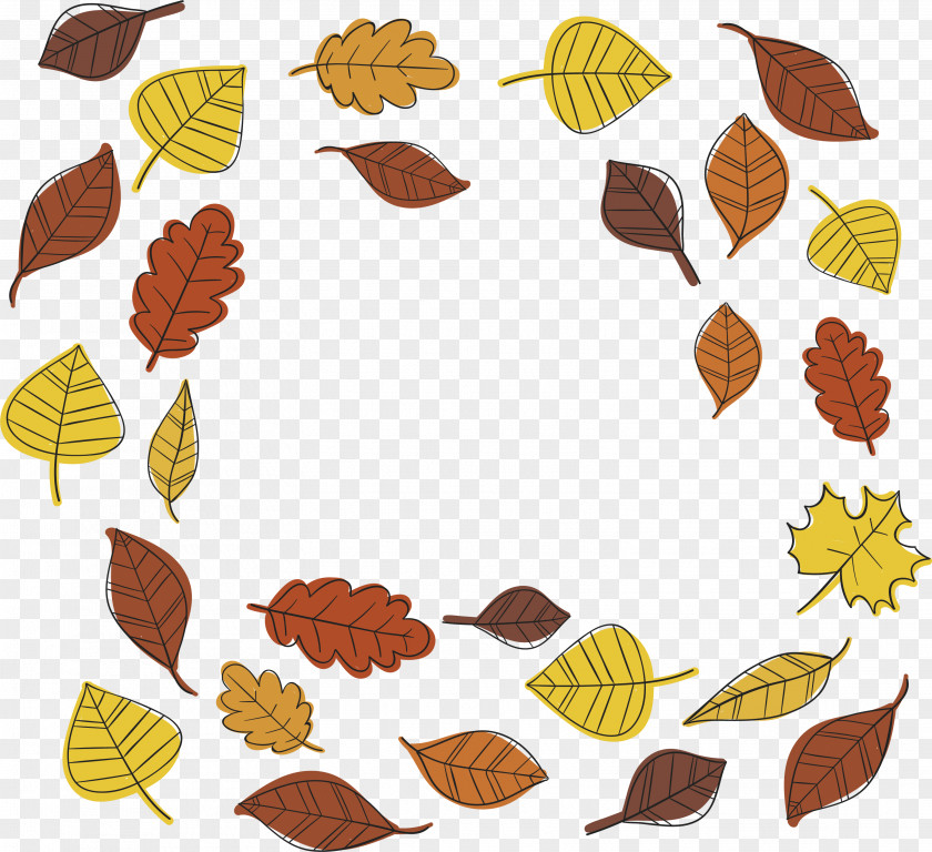 Hand-painted Autumn Leaves Title Box Leaf Deciduous PNG