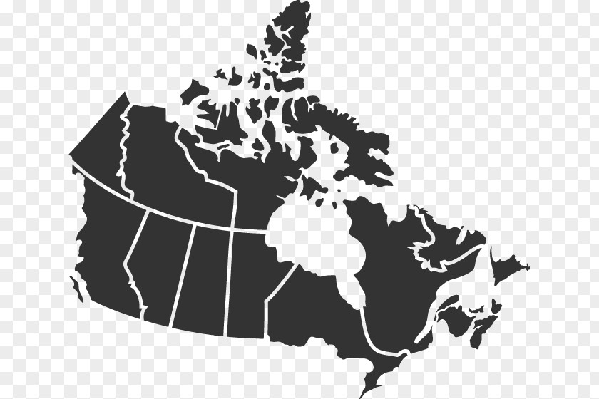 Canada Silhouette Vector Map PNG
