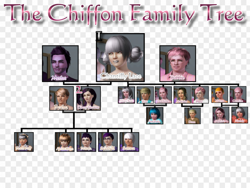 Collage The Sims 3 Family Tree PNG