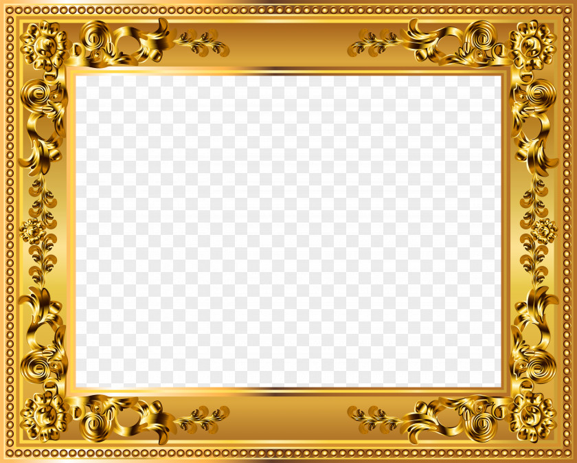 Gold Deco Border Frame Transparent Image Picture Clip Art PNG