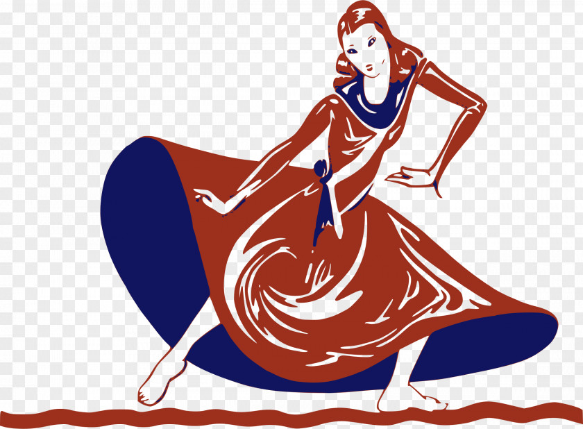 Lady In Red Dance Art Clip PNG