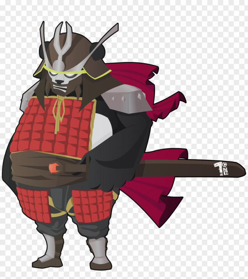 Samurai Giant Panda Red Japanese Armour Bear PNG