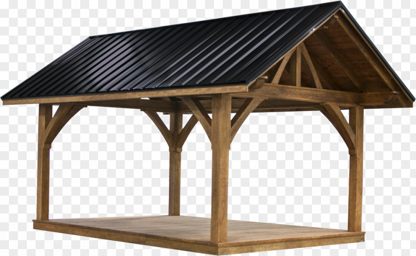 Timber Gazebo Shed Roof Pavilion Hut PNG