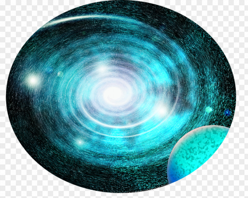 Black Hole Turquoise Teal Glass Circle Sphere PNG