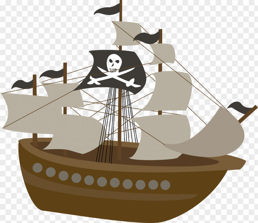 Cartoon Pirate Ship Piracy Child Clip Art PNG