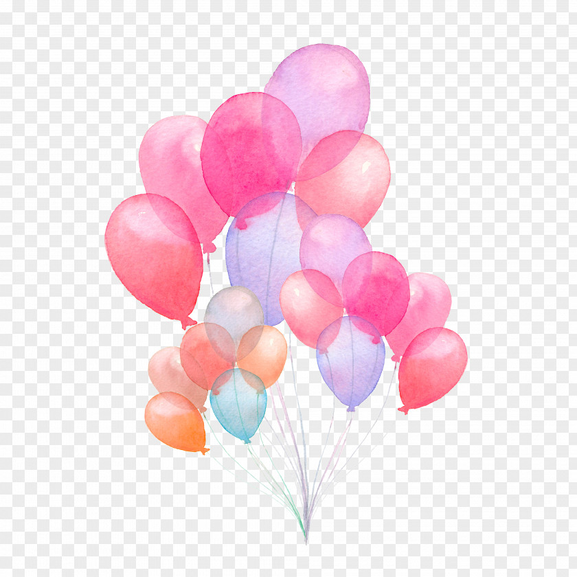 Hand-painted Watercolor Balloon Illustration Painting Stock PNG